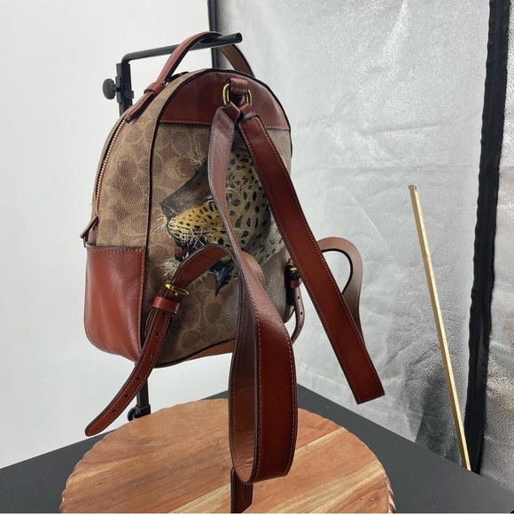 Coach Campus Backpack 23 Signature Canvas 32715 Beige / Brown PVC Leather Bag - Picture 6 of 16